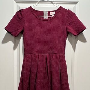 LuLaRoe Amelia Dress - Burgundy fit and Flare Dress